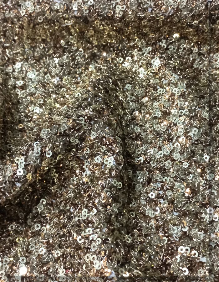 3 mm Mini Gold Sequins Fabric Material for Luxurious Dress - 1516-B