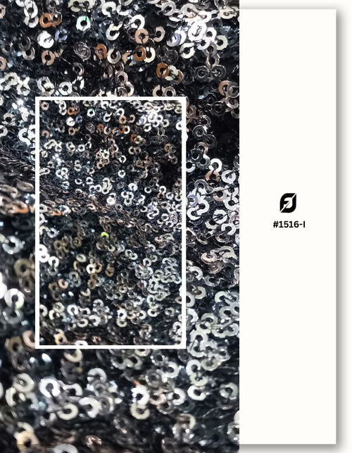 3 mm Mini Copper & Black Sequins Fabric Material - 1516-I