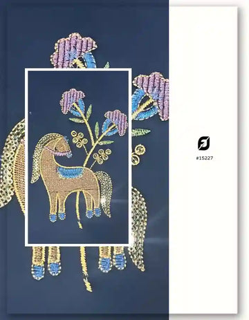 Horse Embroidery Faux Leather | ₹325/Pc | MOQ 300 Pcs