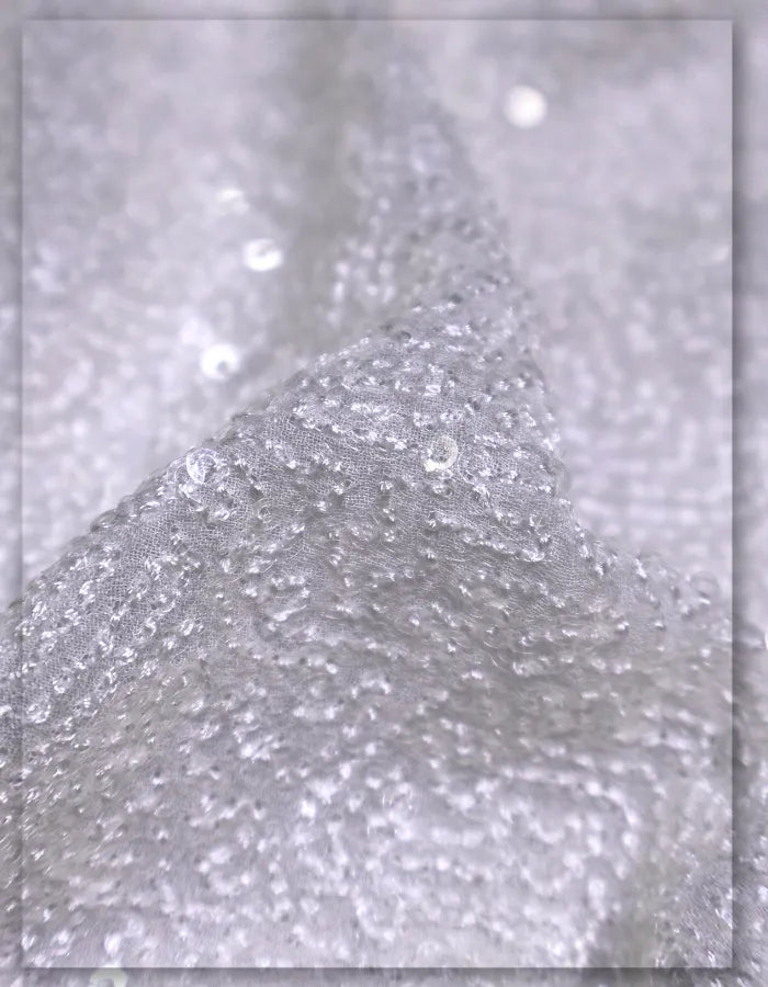 Premium Georgette Water Sequins Fabric - 1937