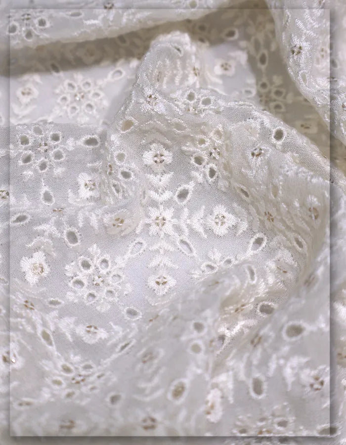 fine embroidery georgette broderie fabric fashion garments