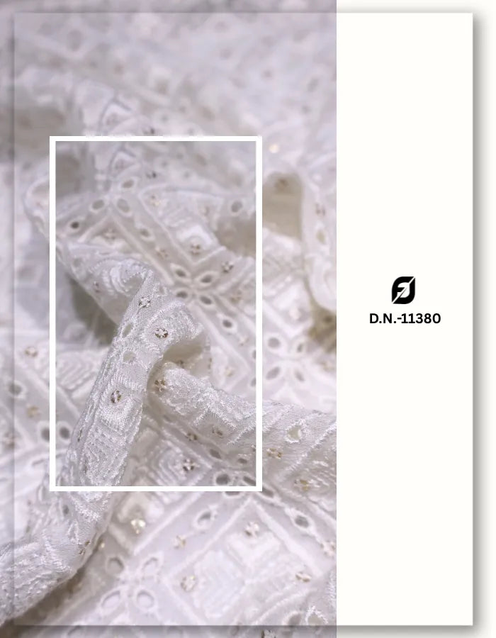 heavy schiffli embroidery georgette fabric middle east fashion