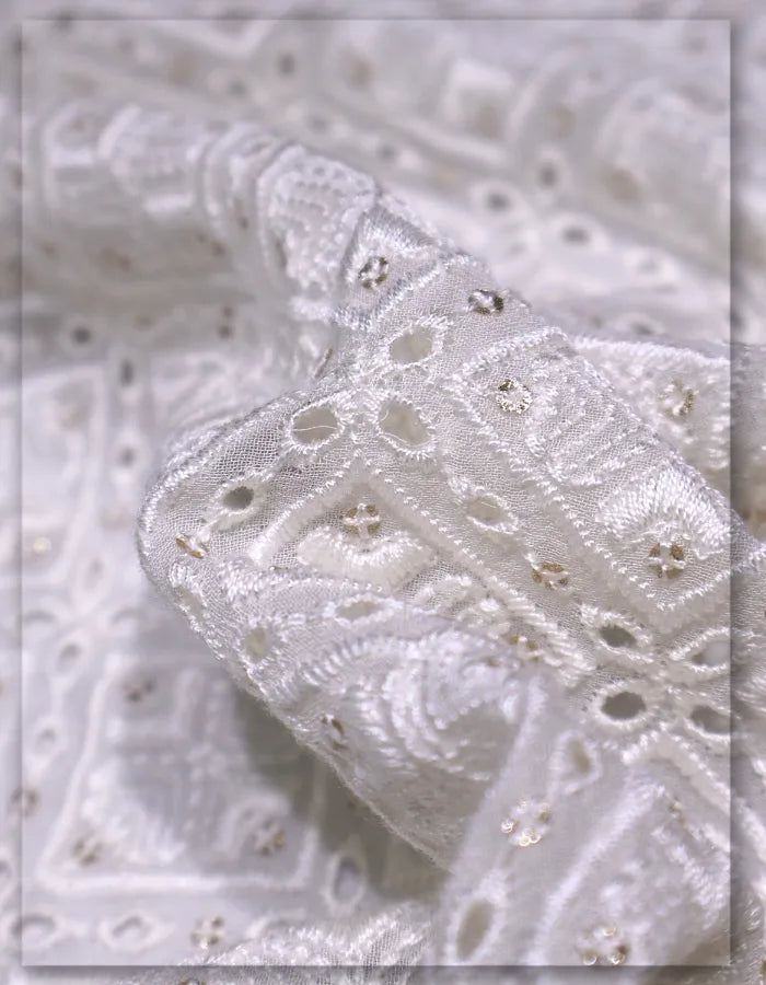middle east georgette embroidered fabric heavy design