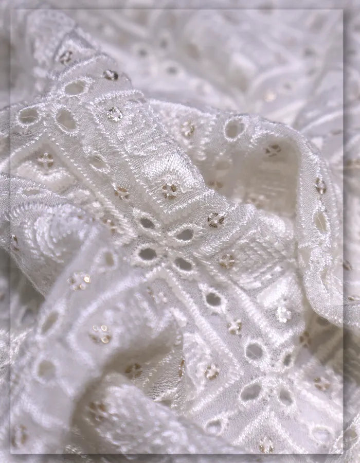 heavy georgette embroidery fabric traditional clothing