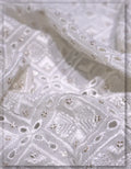 embroidered georgette schiffli fabric for luxury dresses