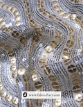 Online designer sequin fabric with dual size shimmer