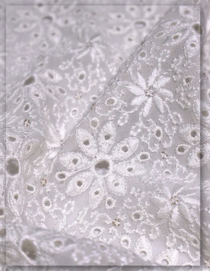 traditional georgette embroidery fabric premium finish