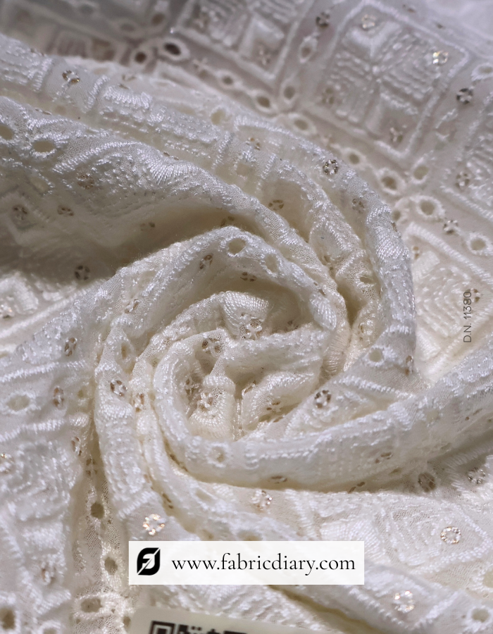 Buy premium georgette fabric with glitter embroidery online