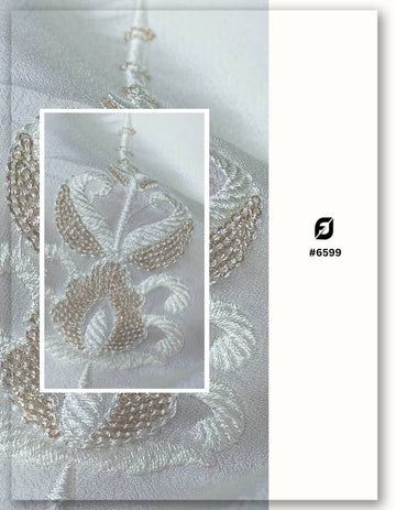 Beautiful Designer Embroidery Zari Thread Work Butta fabric- 6599