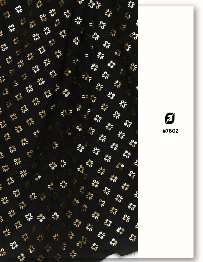 Gold Sequins & Black Georgette Embroidery fabric for the Dresses