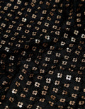 Black Georgette with Gold Sequins Embroidery fabric for the Weddingwear