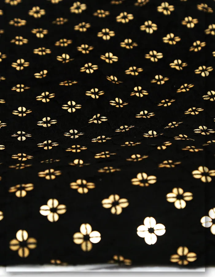 Black Georgette with Gold Sequins fabric for the Dresses