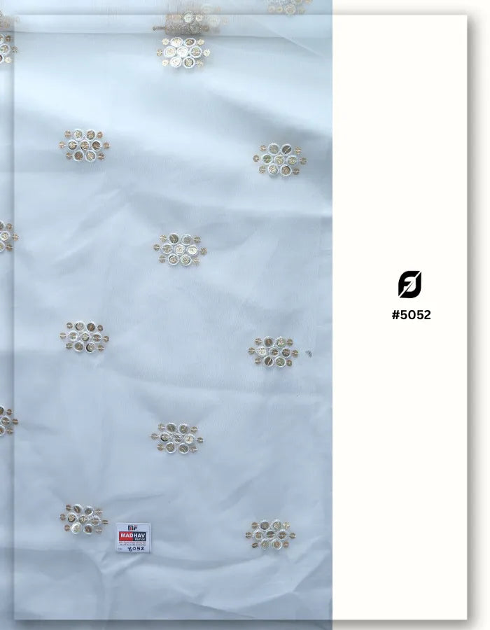 Beautiful Medium Motif Tulle Embroidery Fabric 