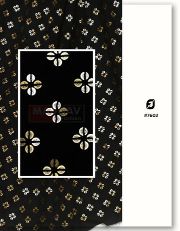 Black Georgette with Gold Sequins Embroidery fabric for the Dresses