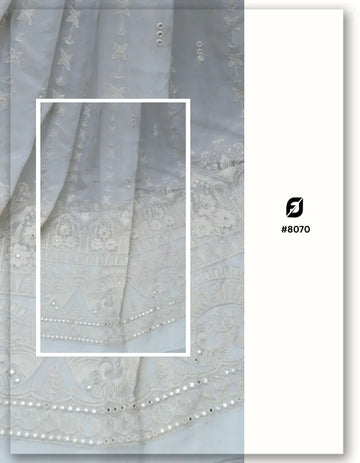 Lucknowi Mirror Work Designer Lehenga Fabric - 8070