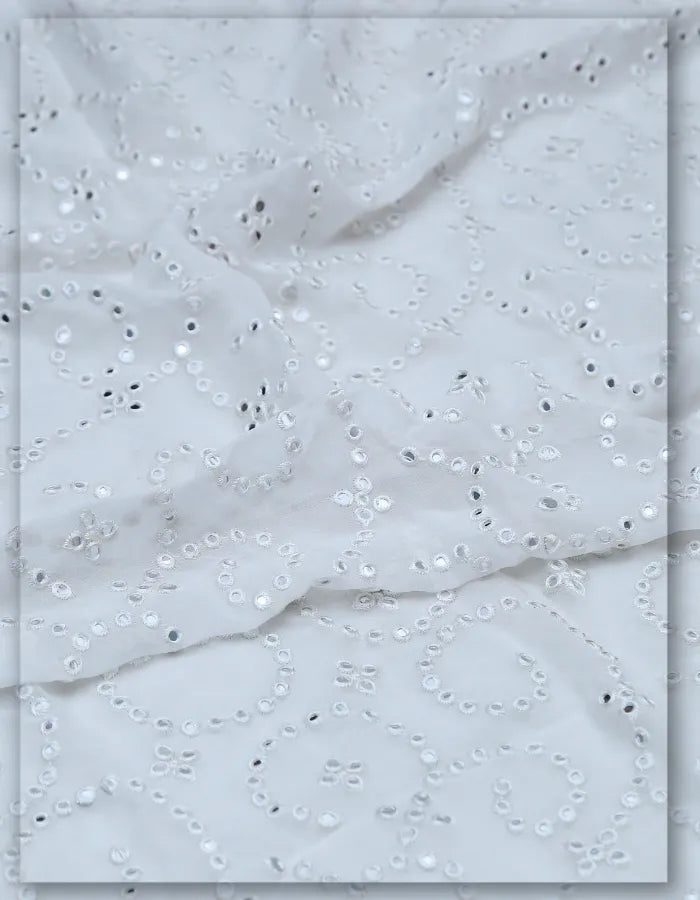 Premium Shisha Mirror Work Embroidery Fabric - 8075