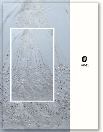 Shisha Mirror Work Kali Fabric for Wedding Wear - 8081