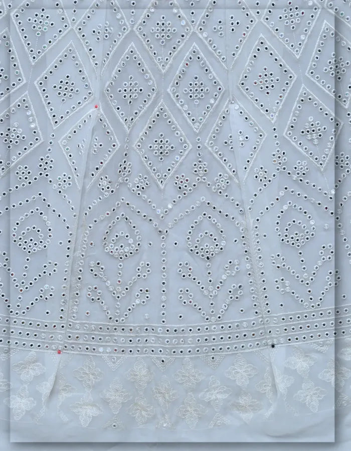 Mirror Work Embroidery Kali Fabric Partywear - 8087