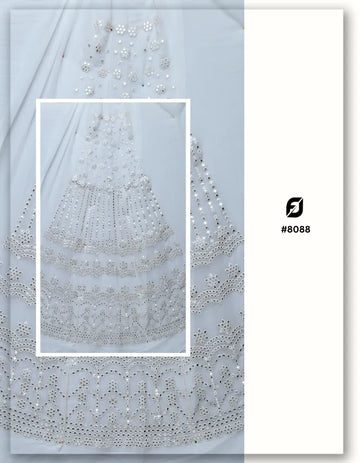 Premium Mirror Work Kali Embroidery Fabric - 8088
