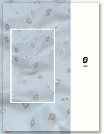 Georgette Embroidery Fabric Wholesale | Diamond Geometric Booti - 8164