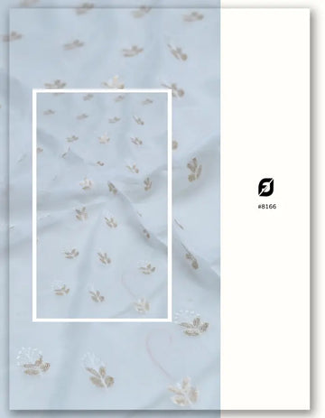 Georgette Embroidery Fabric for Suits | Wholesale Small Leaf - 8166