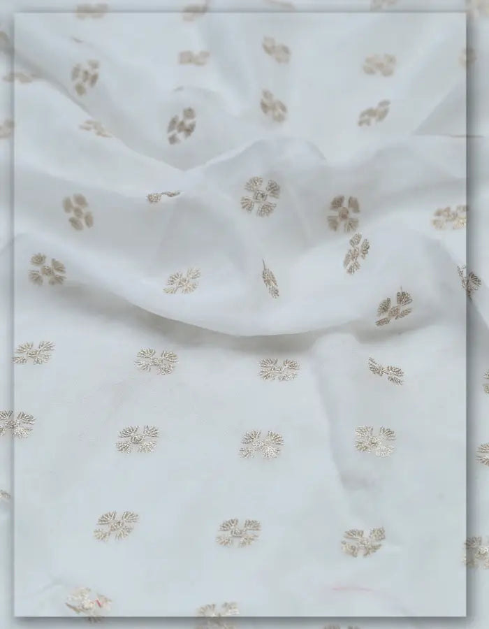 Georgette Embroidery Fabric Wholesale | Classic Cross Booti - 8168