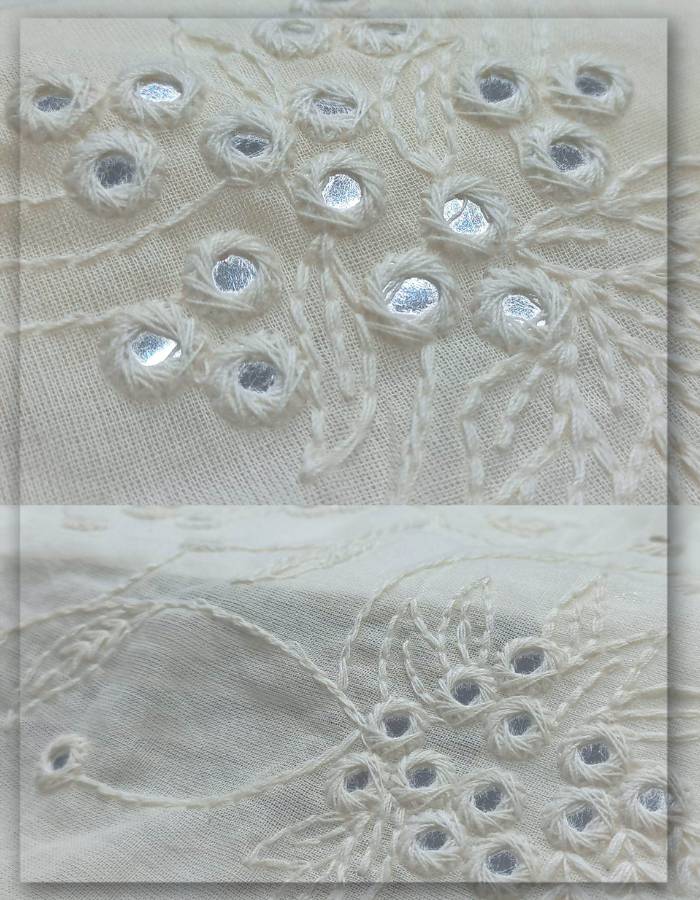 Allover Mirror work Fabric for Womenswear - 8453A