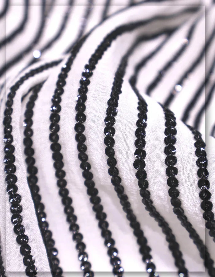 Georgette Lining Sequin Embroidered Fabric - 9120