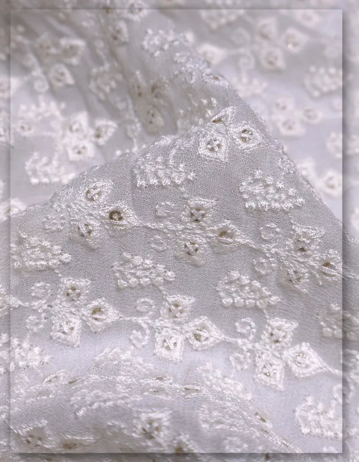 Premium Georgette Sherwani Embroidered Fabric - 9227