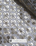 Designer golden blouse fabric with sequin embroidery