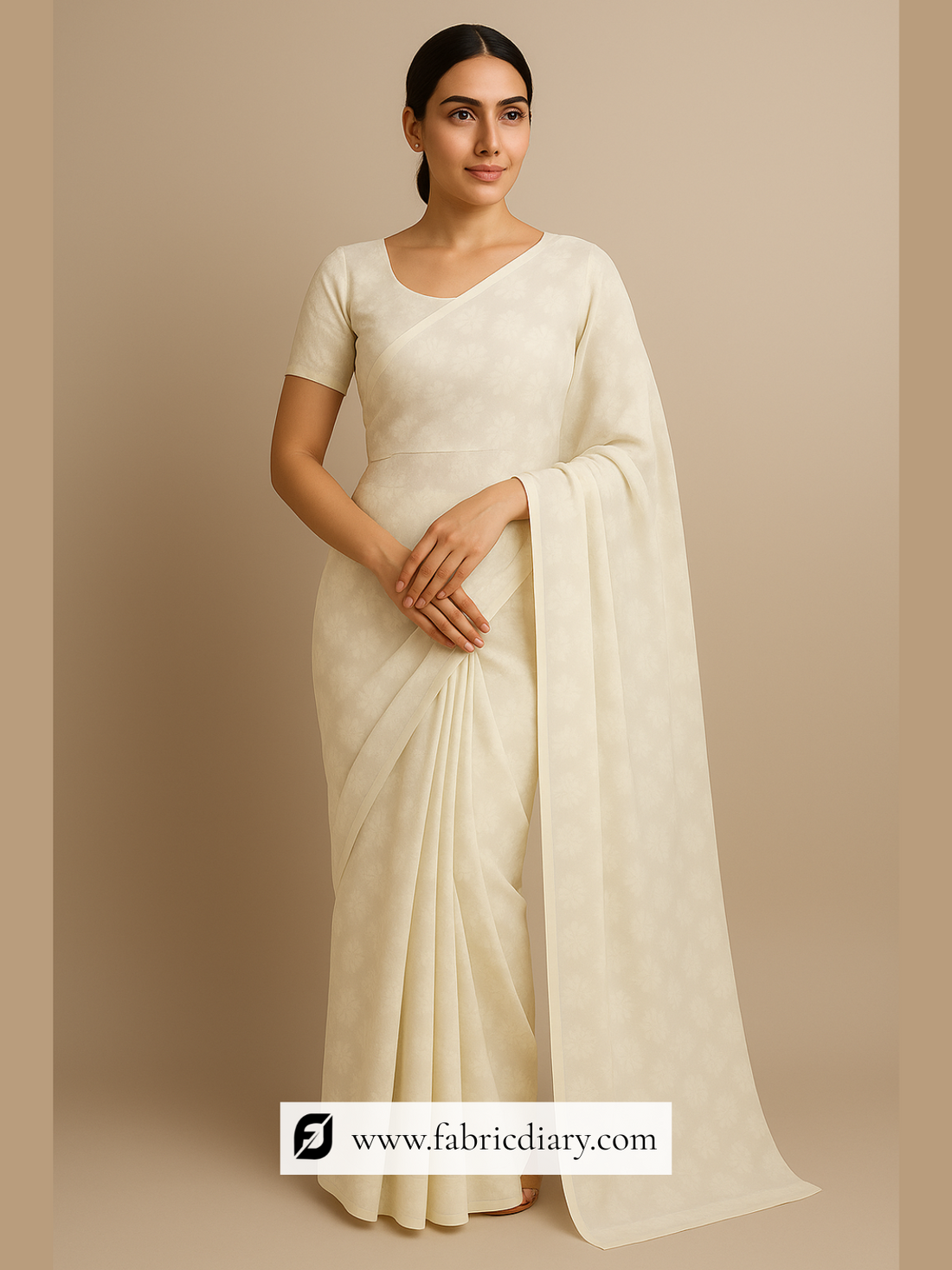 Beautiful Chikankari Saree Embroidery Fabric