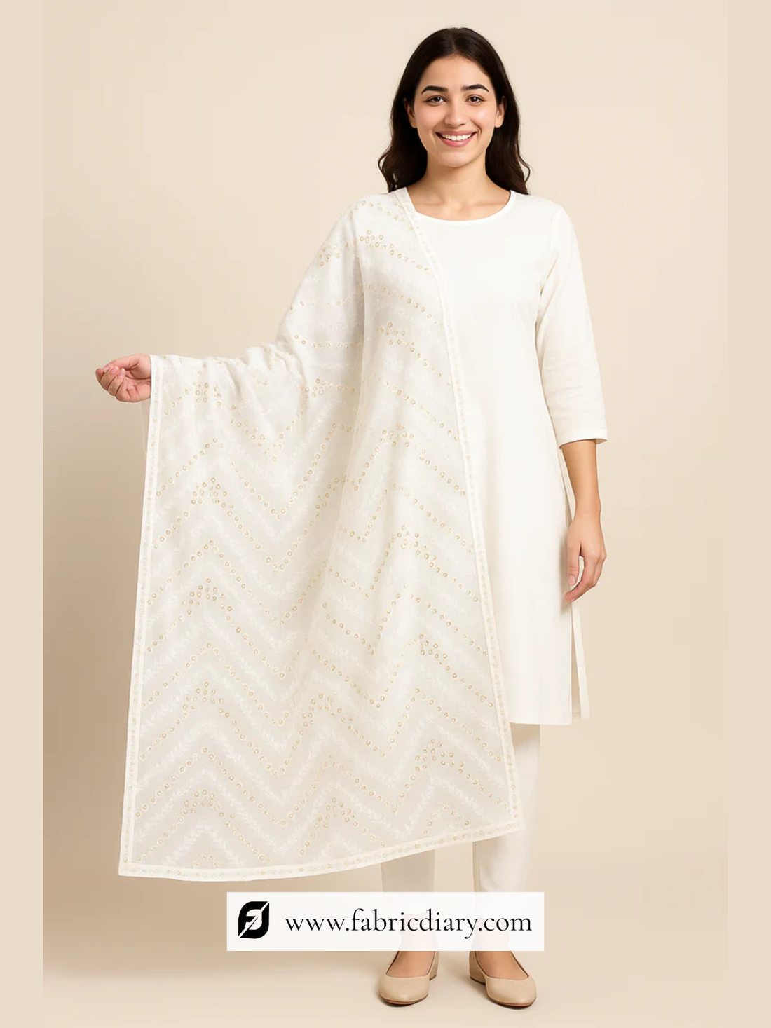 Beautiful Embroidered Dyeable Dupatta