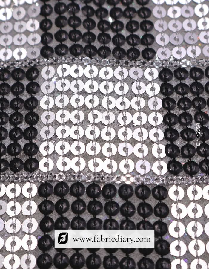 Black & White Chess Plaid 5mm Sequin Fabric for Dresses