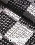 Designer black and white sequin fabric for gowns and tops