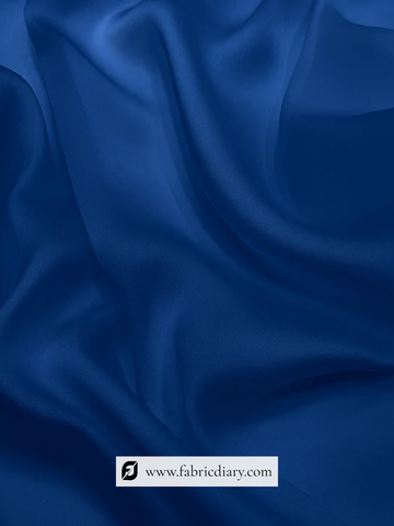 Blue Dyed Pure Satin Georgette Fabric