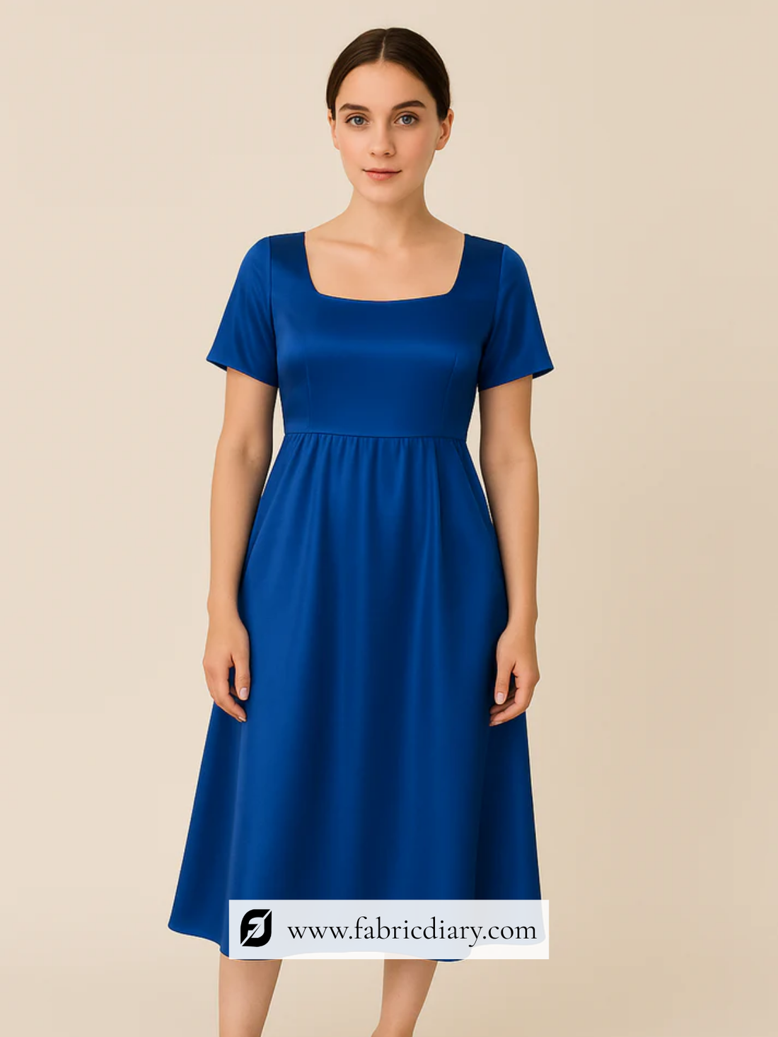 Blue Dyed Pure Satin Georgette Fabric