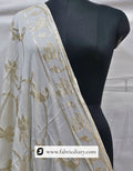 Dyeable Designer Floral Embroidered with Sequins Dupatta – #580