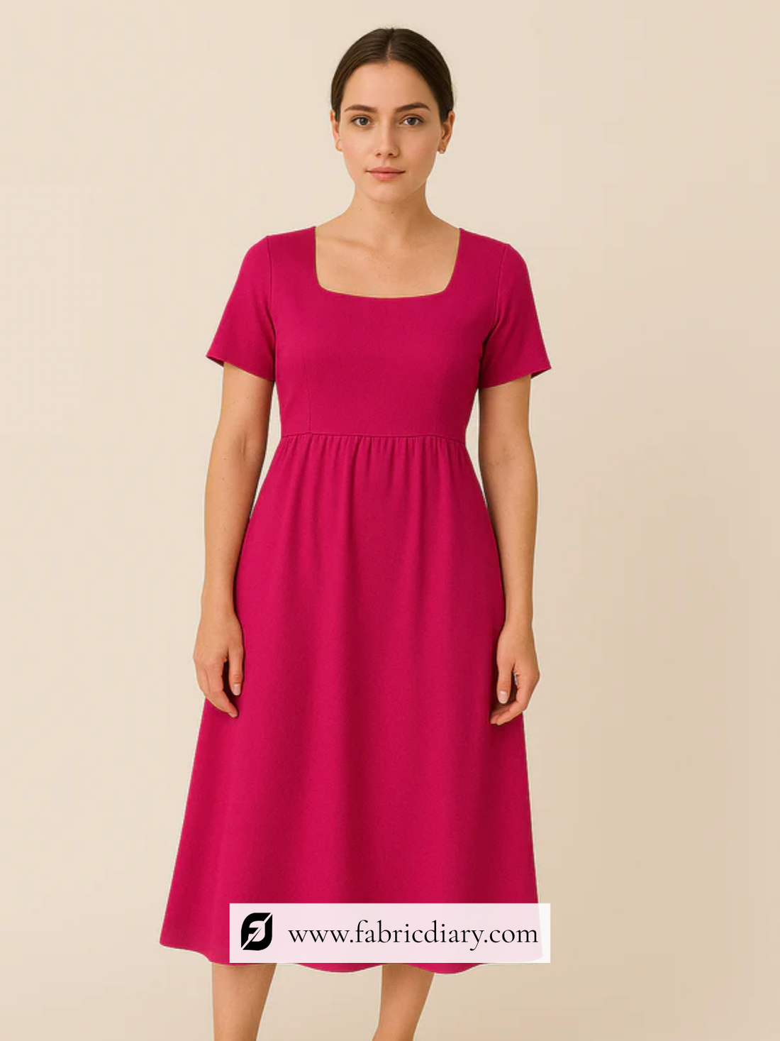 Bright Pink Dyed Natural Crepe Fabric