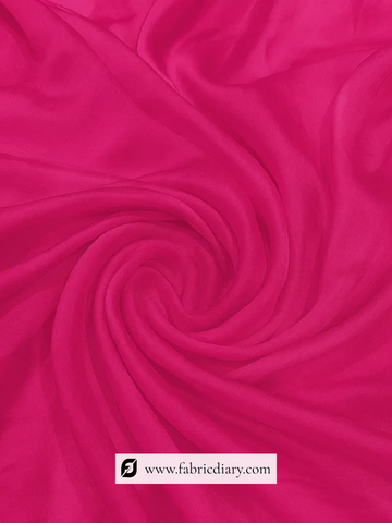 Bright Pink Dyed Natural Crepe Fabric