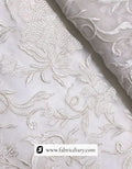 Bulk White Georgette Embroidery Fabric with 3mm Sequins for Garment Manufacturers