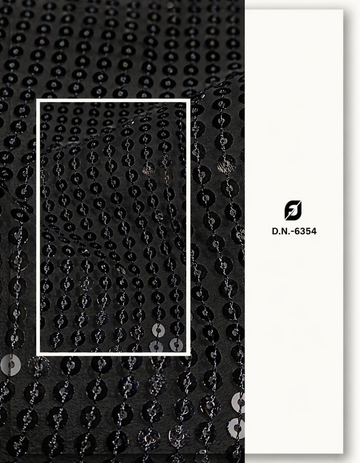 Luxury Black Sequins Lining Fabric Premium - 6354