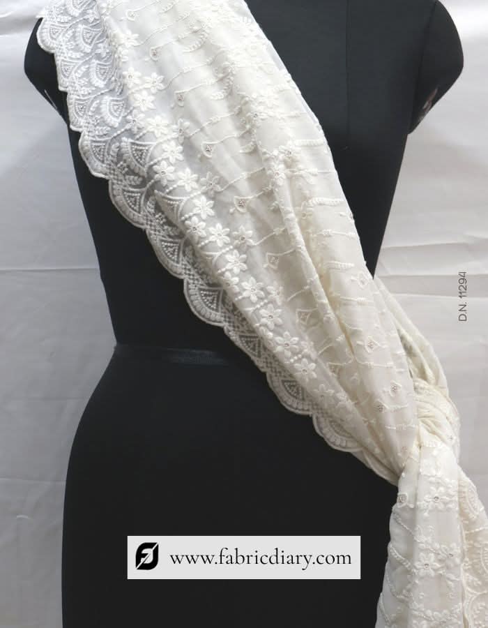 Chikankari georgette fabric – dupatta/scarf for festivals and weddings