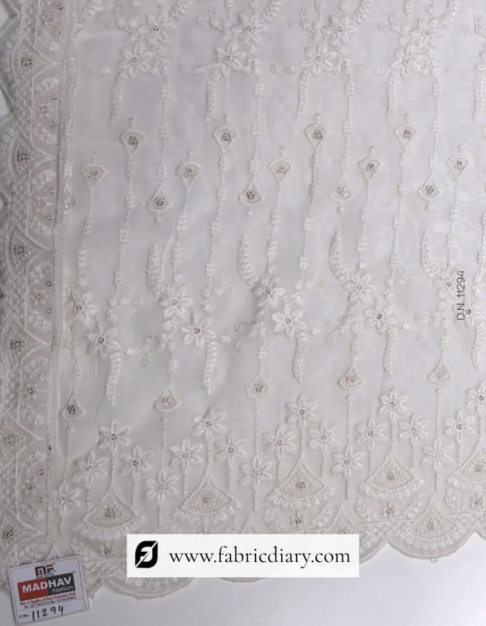 Embroidered chikankari dupatta – georgette ethnic scarf for online shoppers