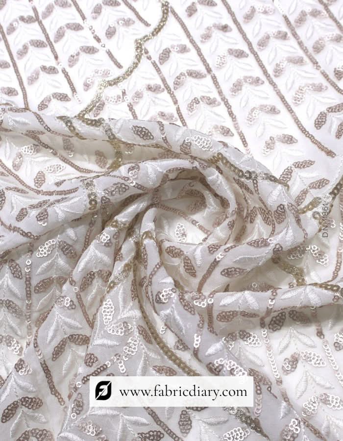 Buy embroidered copper gold fabric – ethnic fashion textile for boutiques