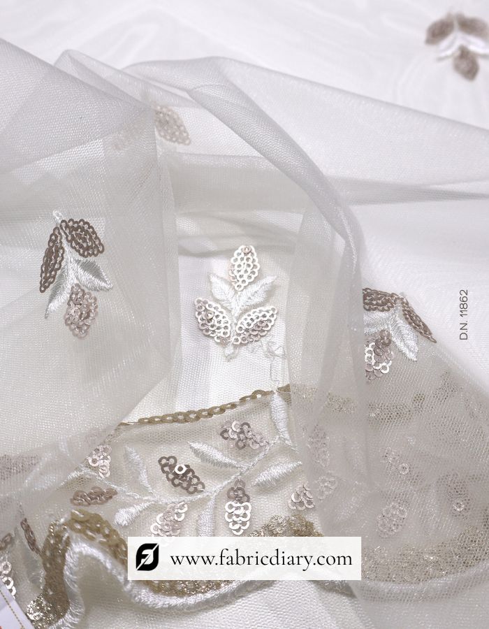 Copper with Viscose Thread Work Embroidered Dupatta Fabric – #862
