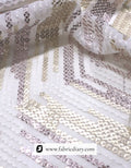 Lining design sequin fabric – copper-gold embroidered material for fashion wear