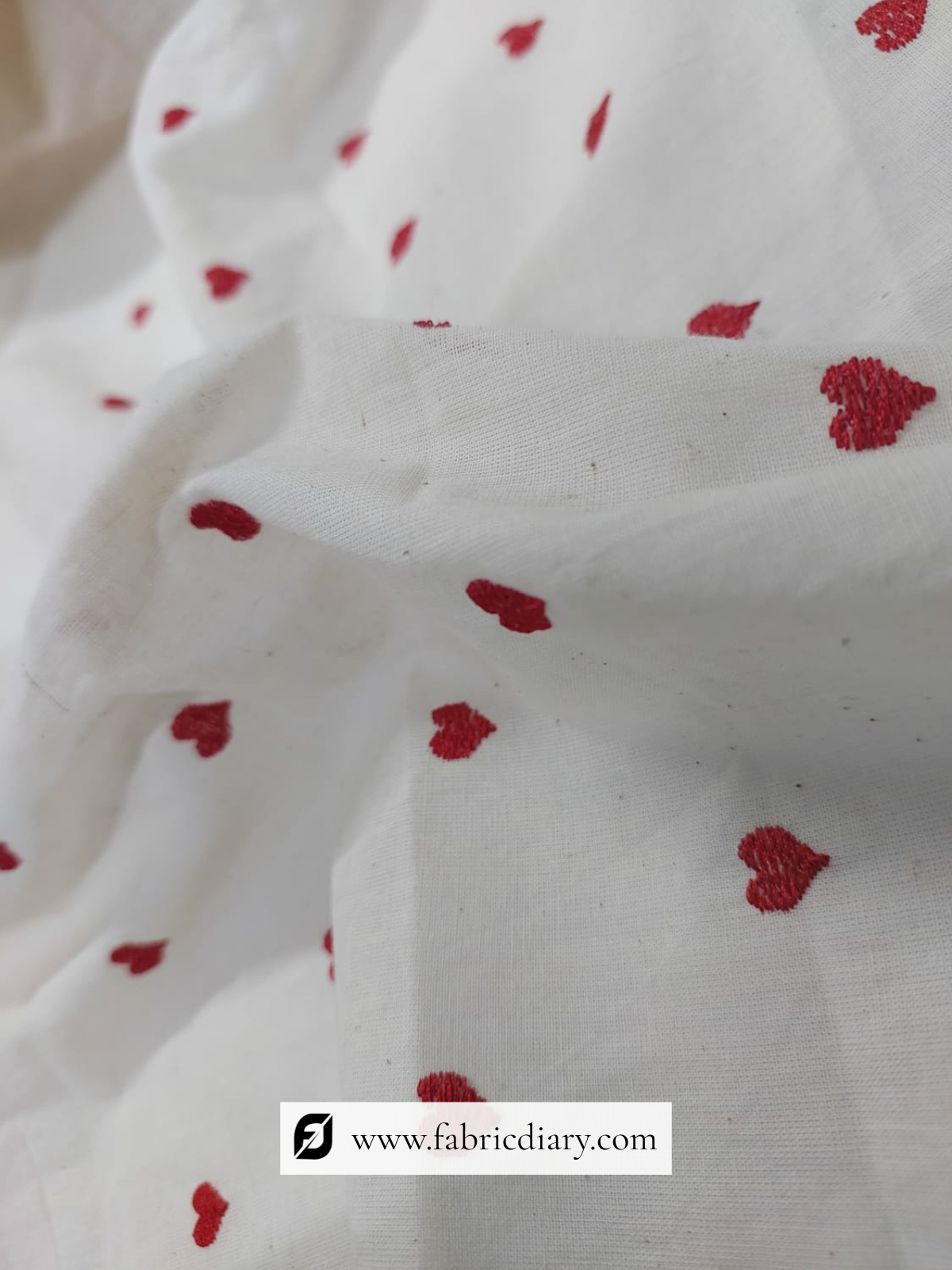 Cotton Heart Shape Kurti Embroidery Fabric
