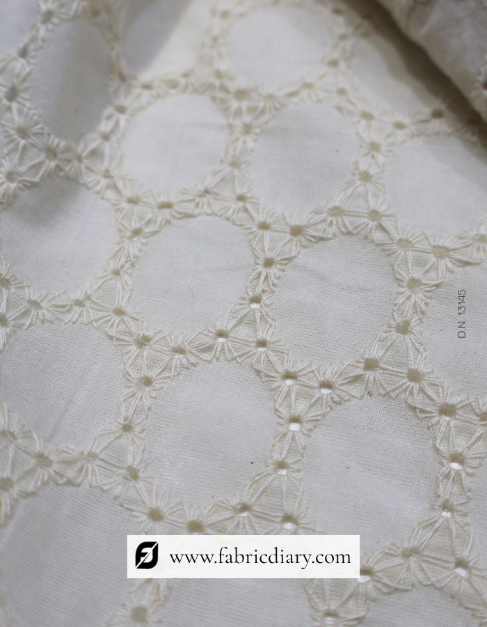 Cotton Schiffli Fabric with Width 44" Inches
