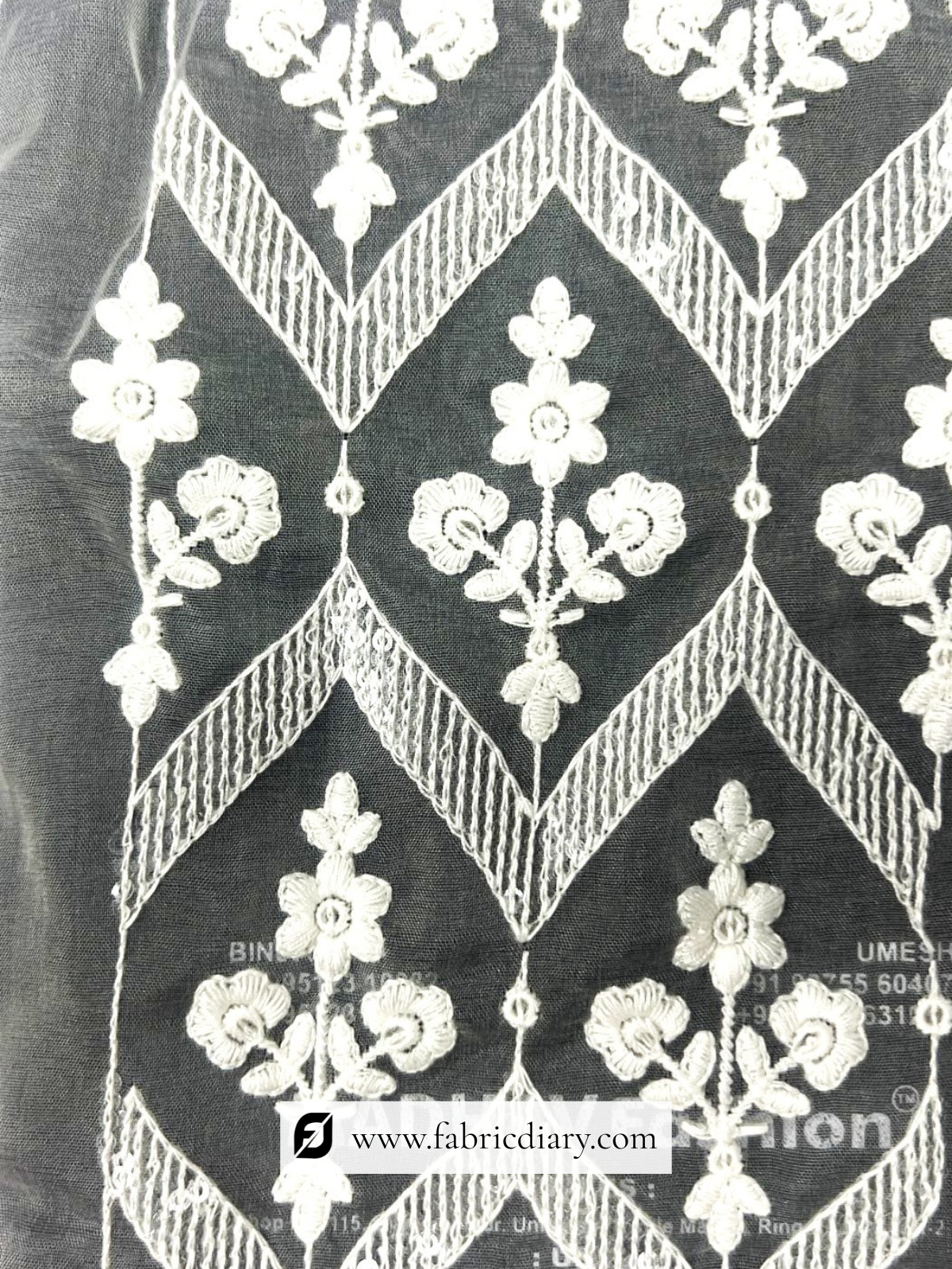 Cotton Thread Embroidered Lace Fabric
