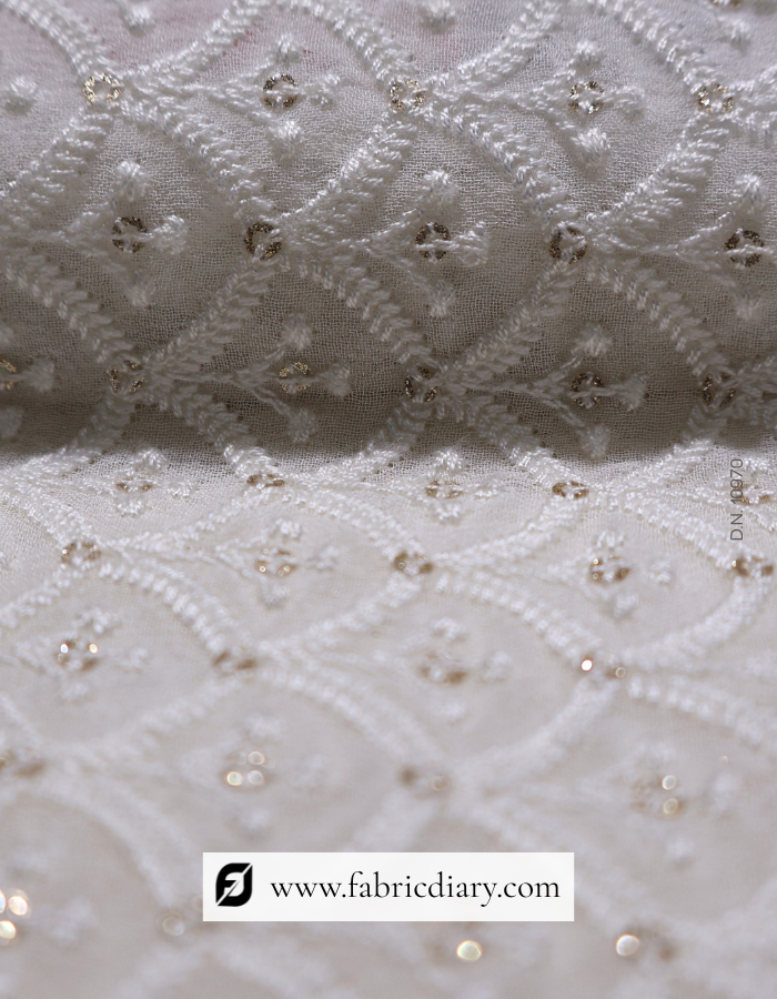 3mm sequin embroidered georgette for luxury garments